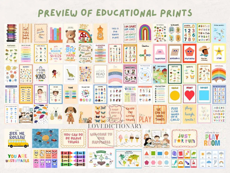 1250+ Nursery Prints Bundle – Animal Wall Art for Kids & Baby Rooms