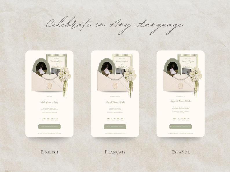 The Sage Reverie Save the Date Website Template Instant Download