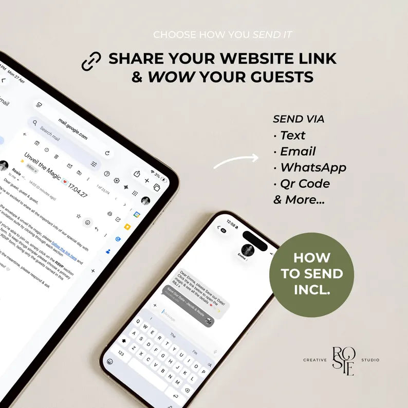 Olive Green & Burgundy Floral Wedding Website – Canva Template