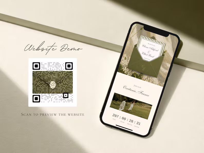 The Olive Letter Wedding Website Template | Instant Download