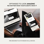 Black, Ivory & Green Floral Save the Date with Built-In Form: Canva Website Template (Digital Download)