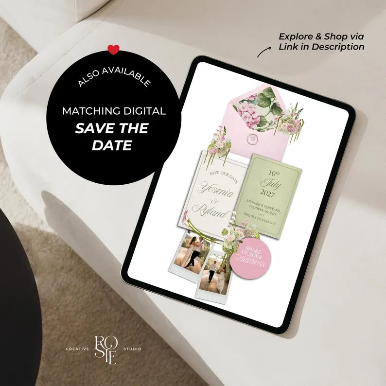 Pink & Green Floral Wedding Website Template with RSVP: Editable Canva Design (Digital Download)