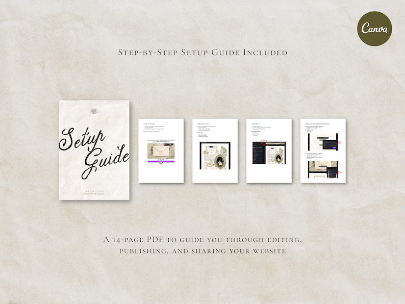The Olive Letter Wedding Website Template | Instant Download