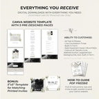 Ivory & Green Floral Save the Date with Built-In Form: Canva Website Template (Digital Download)