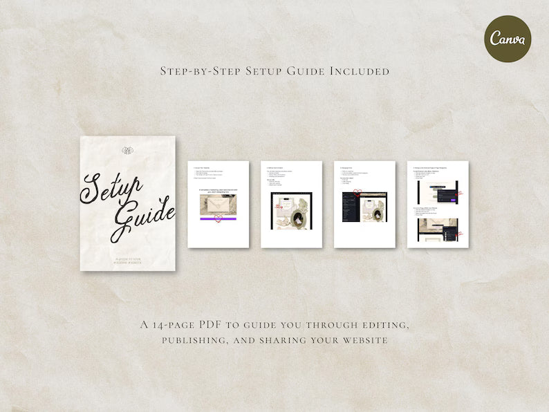 Brown and Ivory Save the Date Website Template | Digital Download