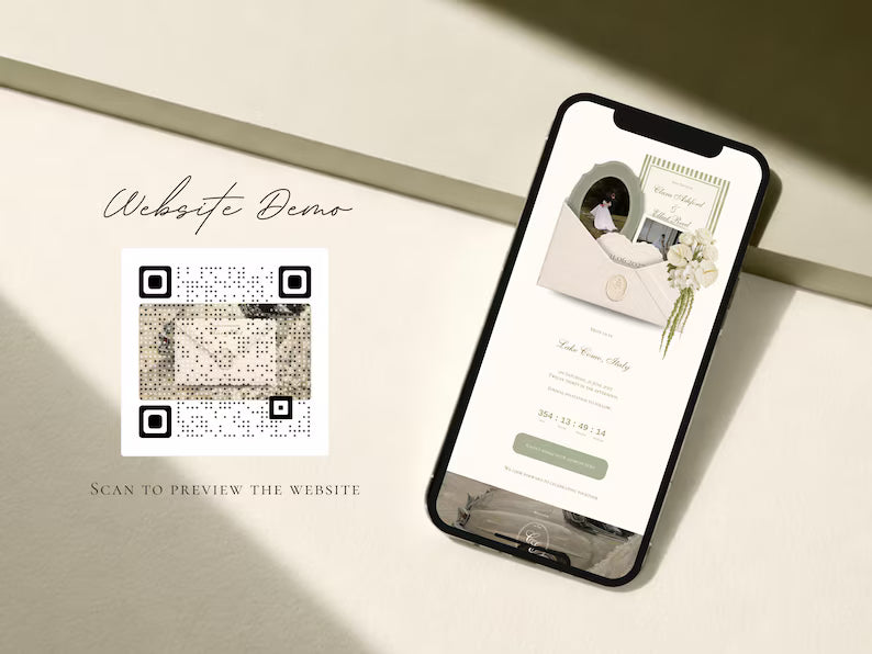 The Sage Reverie Save the Date Website Template Instant Download