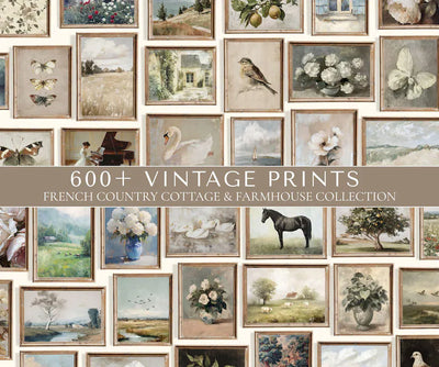600+ French Country Cottage Prints – Vintage Gallery Wall Art, Farmhouse Decor