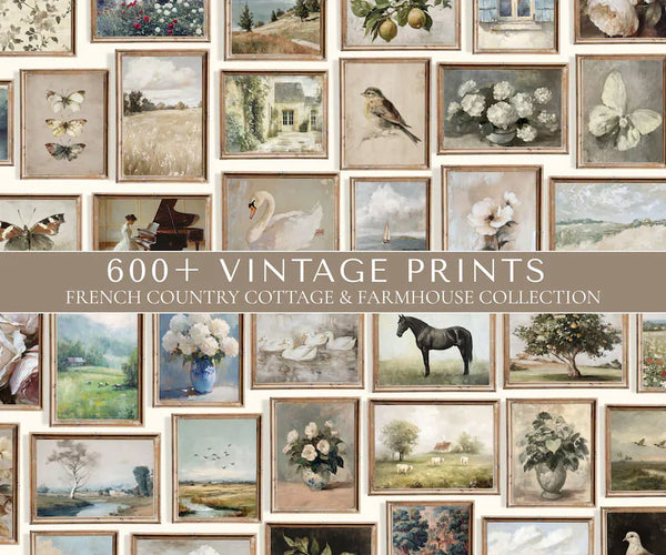600+ French Country Cottage Prints – Vintage Gallery Wall Art, Farmhouse Decor