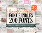 200+ Handlettered Font Bundle – Handwritten & Calligraphy Fonts
