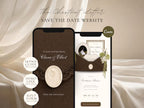 Brown and Ivory Save the Date Website Template | Digital Download