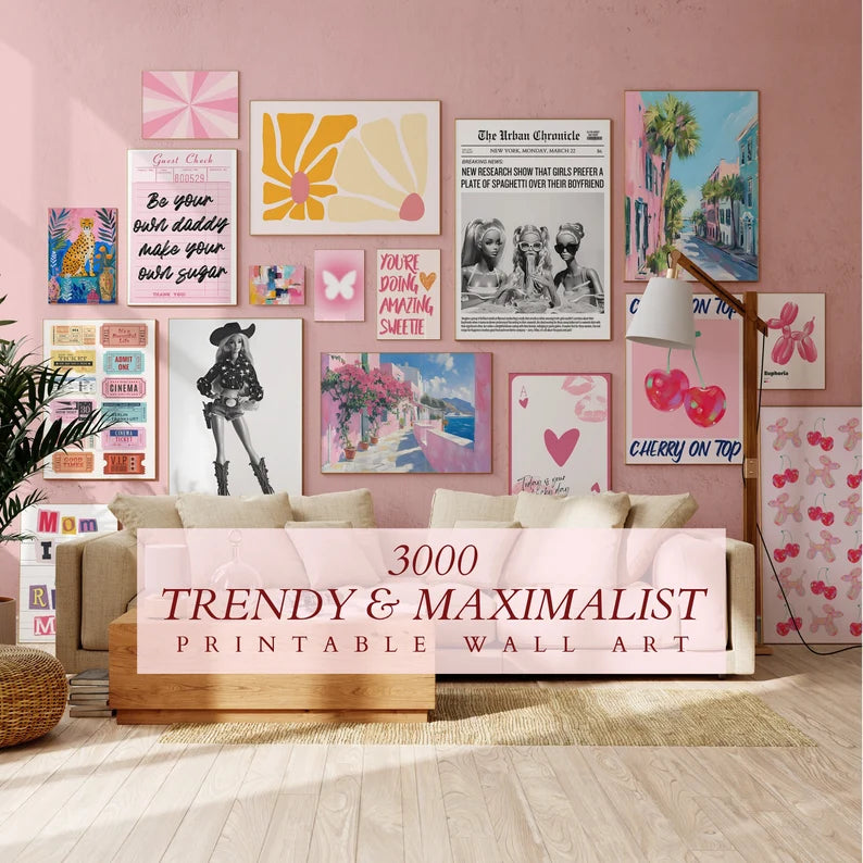 Eclectic Gallery Wall Set, 3000+ Trendy Prints (Digital Download)