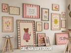 Pink Girl Nursery Wall Art Prints, Animals, Gallery Set (Digital Download, +180 Prints