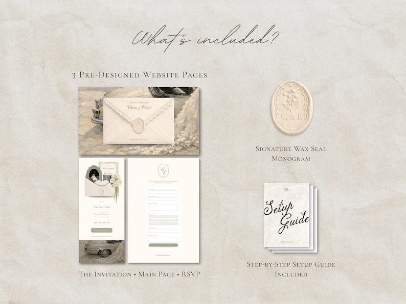 The Sage Reverie Save the Date Website Template Instant Download