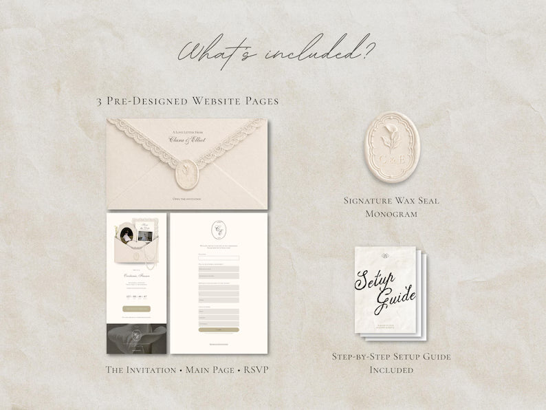 Pearl & Ivory Save the Date Website Template | Digital Wedding Invitation with RSVP | Instant Download