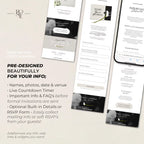 Ivory & Green Floral Save the Date with Built-In Form: Canva Website Template (Digital Download)
