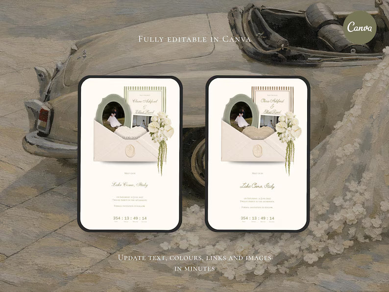 The Sage Reverie Save the Date Website Template Instant Download