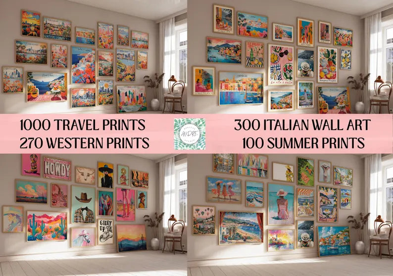 20,000+ Gallery Wall Art Prints – Retro Vintage Posters Bundle
