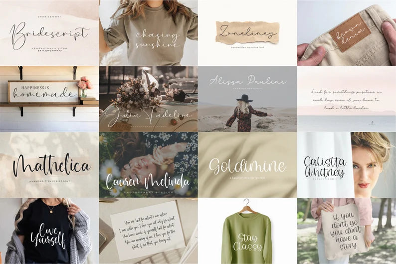 200+ Handlettered Font Bundle – Handwritten & Calligraphy Fonts