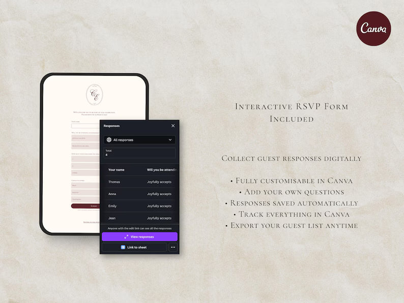 Burgundy Save the Date Website Template | Digital Wedding Invitation with RSVP | Instant Download
