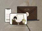 Brown and Ivory Save the Date Website Template | Digital Download