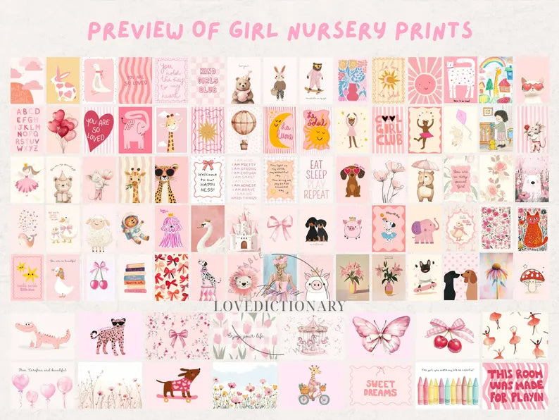 1250+ Nursery Prints Bundle – Animal Wall Art for Kids & Baby Rooms