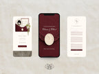 Burgundy Save the Date Website Template | Digital Wedding Invitation with RSVP | Instant Download