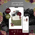 Olive Green & Burgundy Floral Wedding Website – Canva Template
