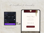 Burgundy Save the Date Website Template | Digital Wedding Invitation with RSVP | Instant Download