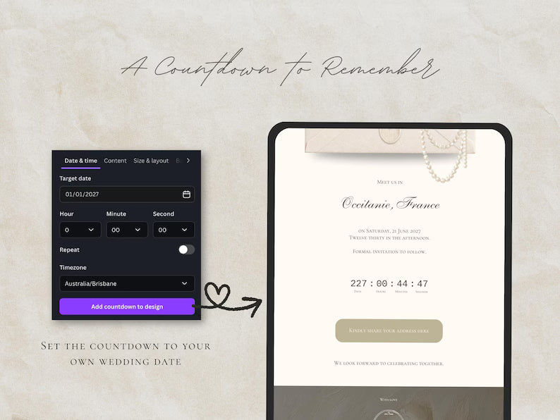Pearl & Ivory Save the Date Website Template | Digital Wedding Invitation with RSVP | Instant Download