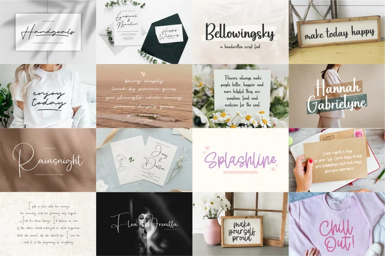 200+ Handlettered Font Bundle – Handwritten & Calligraphy Fonts