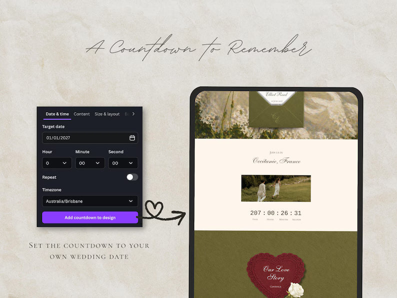 The Olive Letter Wedding Website Template | Instant Download