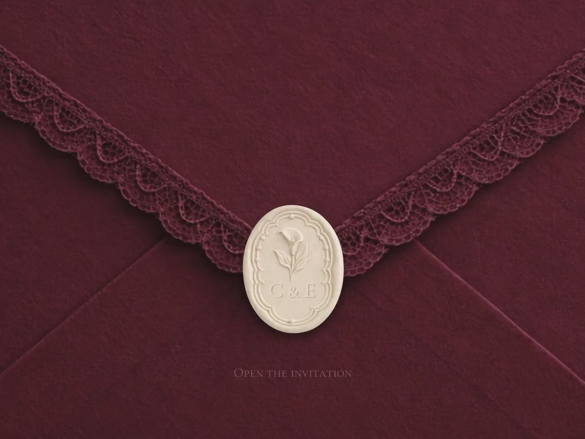 Burgundy Save the Date Website Template | Digital Wedding Invitation with RSVP | Instant Download